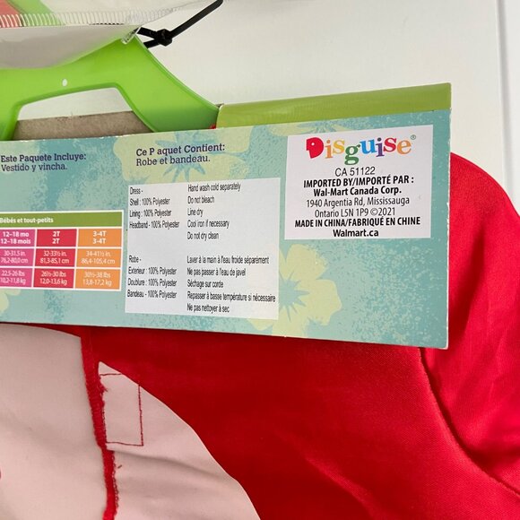 Disney Lilo & Stitch Toddler Costume Dress & Headband 2T Red Leaf NWTDescription - Picture 5 of 16